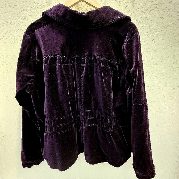 JOAN RIVERS EGGPLANT PURPLE VELVET BLAZER DETAILING AROUND THE WAIST XL - Picture 8 of 9